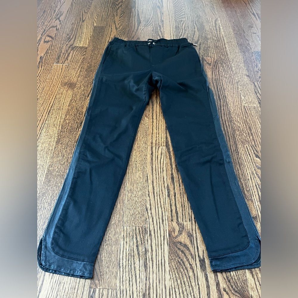 JOE’S JEANS Black Jogger Pants Drawstring Leather Size Small Streetwear Sporty